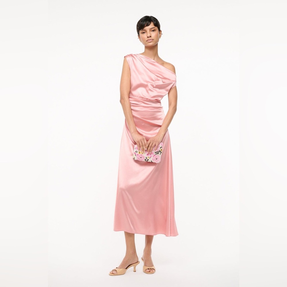 $695 STAUD PHARE SILK DRESS ROSE size 8 - Picture 2 of 15